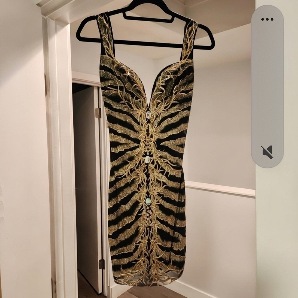 Elegant Black and Gold Dress